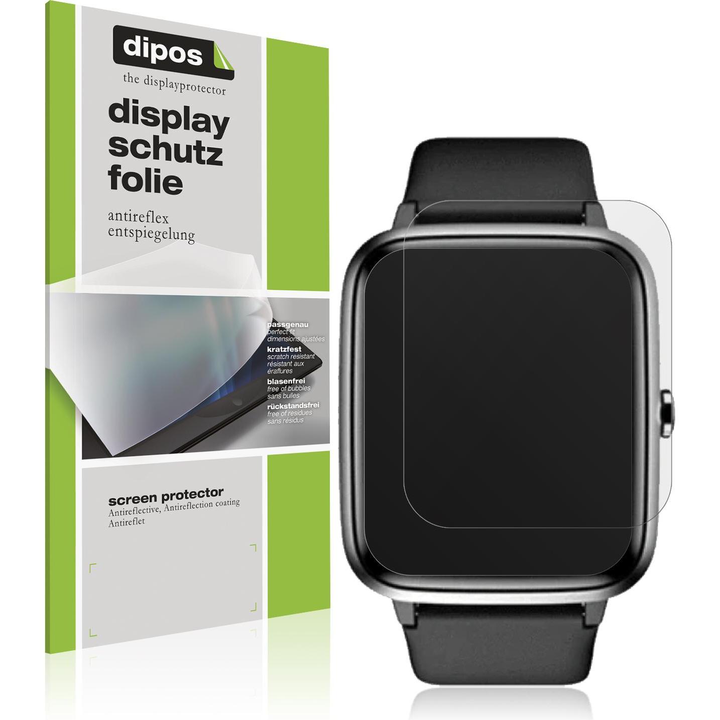 Dipos Displayschutzfolie Antireflex, Smartwatch Schutzfolie, Transparent