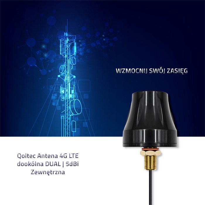 Image du produit Qoltec 57037 Antenne omnidirectionnelle 4G LTE DUAL | 5 dBi | Extérieur (4G)