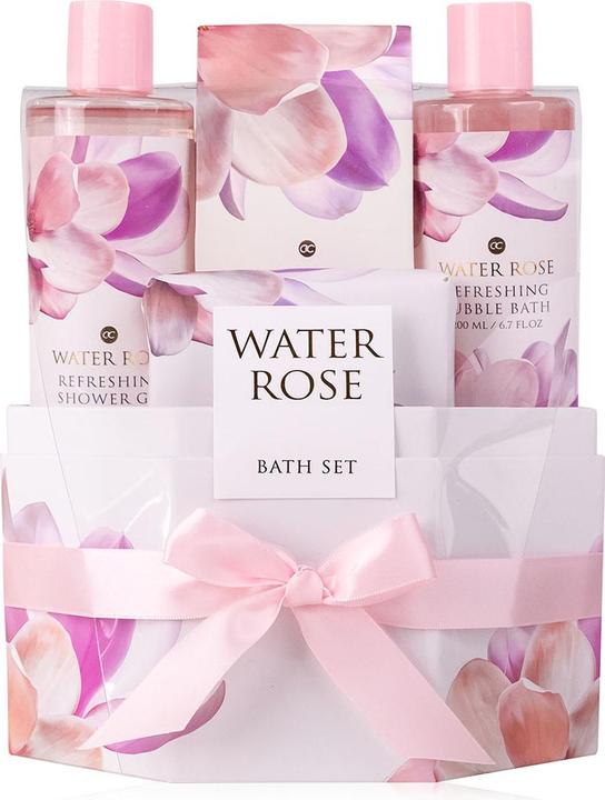 Actual product image Accentra WATER ROSE bath set in gift box, incl. 200ml shower gel, 200ml bubble bath, 100g soap, 100g bath (Hair care set)
