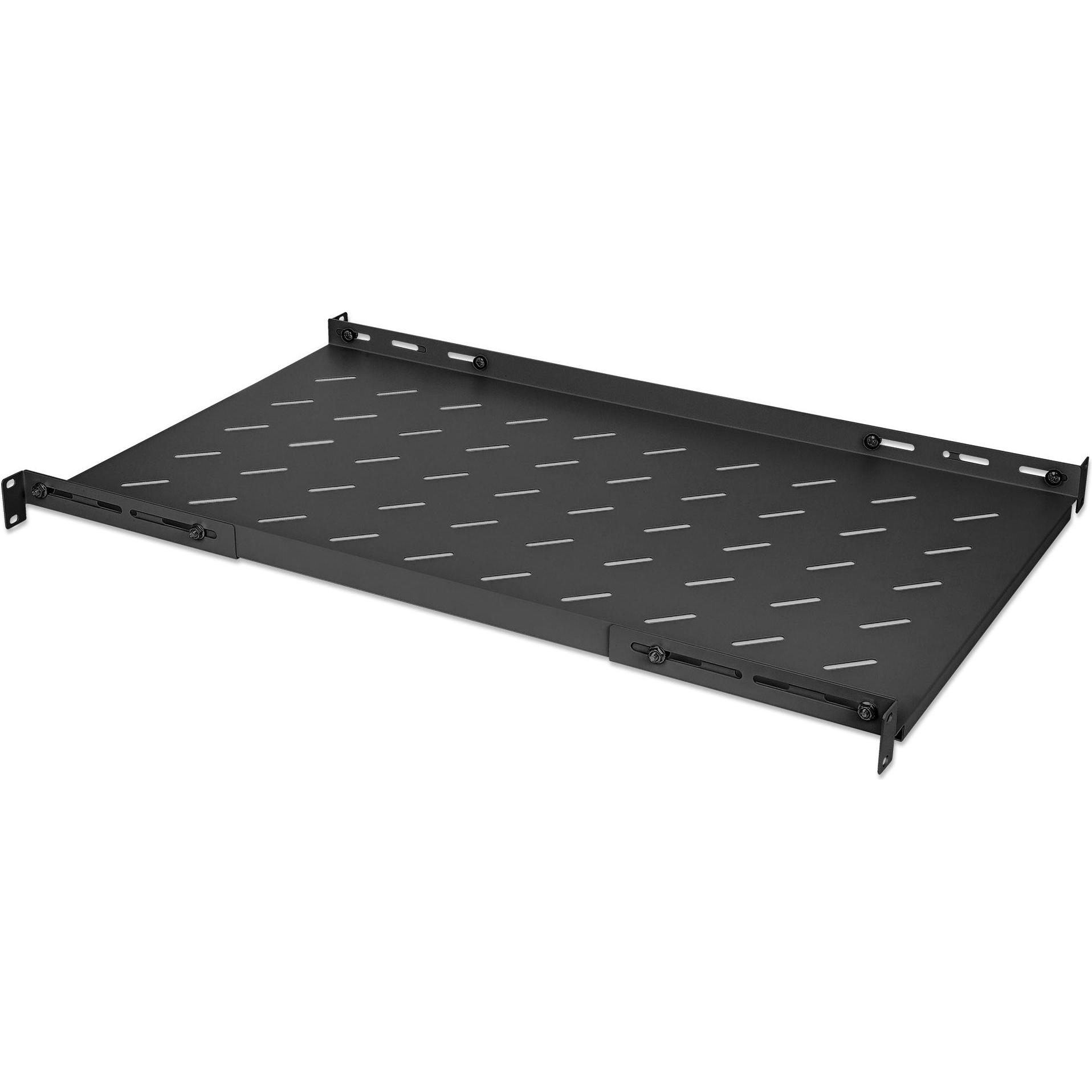 Intellinet 19"Fachboden variable Schienen 750mm tief schwarz, Serverschrank Zubehör, Schwarz