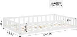 Image du produit Homestyle4u Kinderbett mit Matratze & Lattenrost Rausfallschutz (120 x 200 cm)