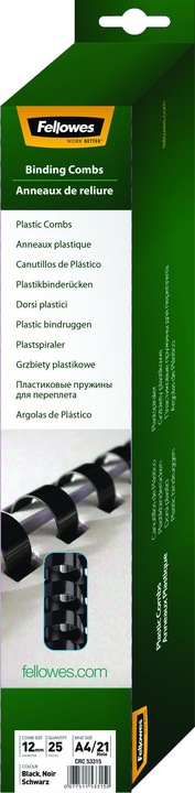 Actual product image Fellowes binding back 12mm, 21 rings