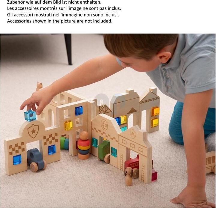 Actual product image TickiT Slot-together wooden play city scene