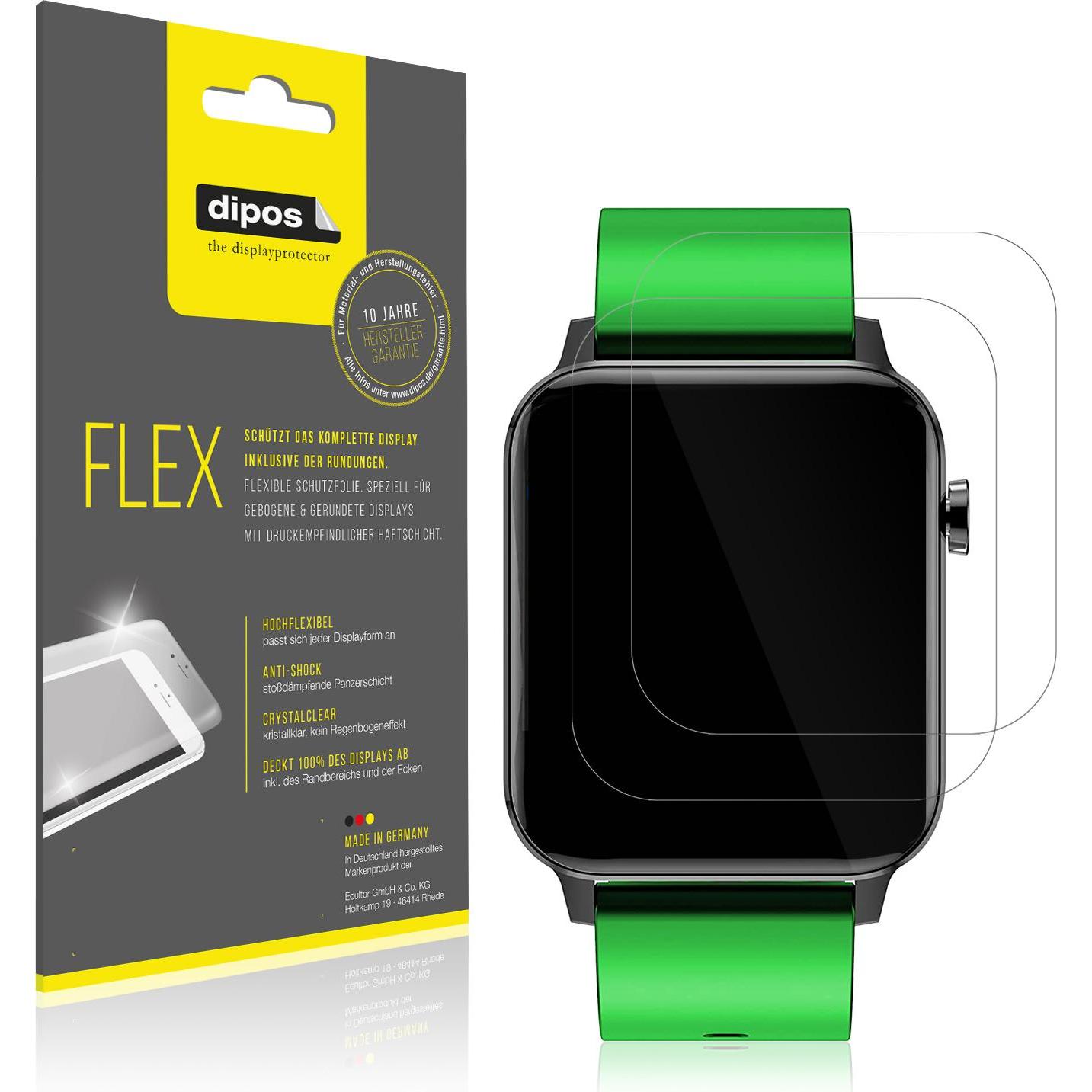 Dipos Displayschutzfolie Full-Cover 3D, Smartwatch Schutzfolie, Transparent