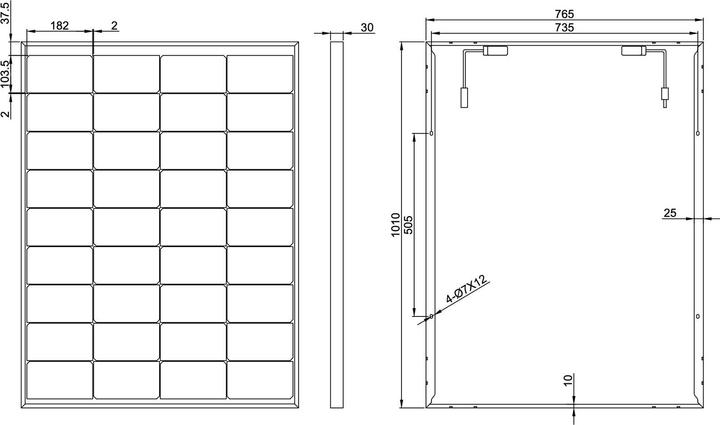 Actual product image Enjoy solar Monokristallines Bifaziales Solarmodul 150W/12V (150 W, 9.80 kg)