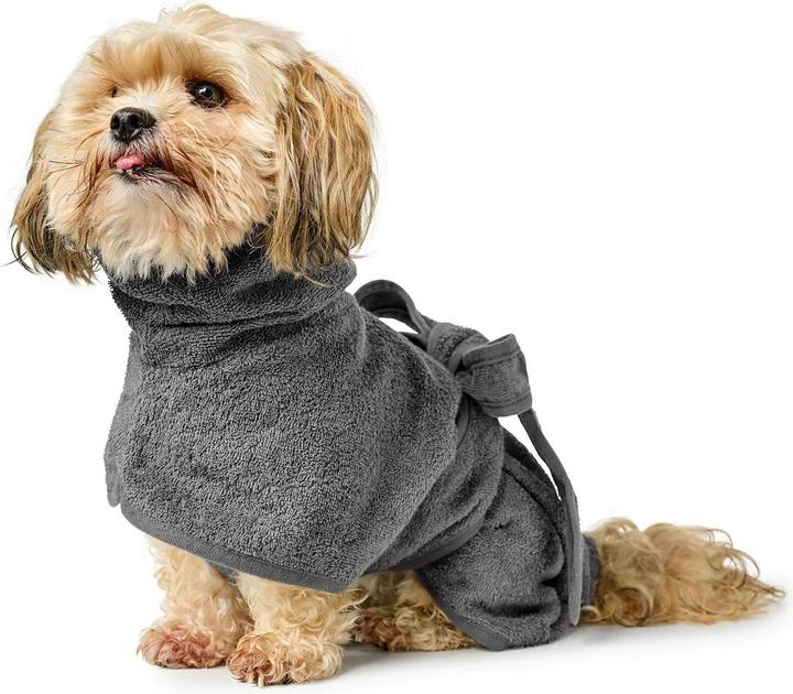 Produktbild Hunter Bademantel Riga für Hunde Grau 60 (60, Hundebademantel)