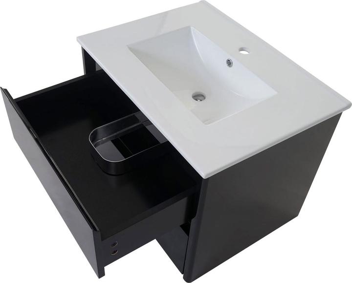 Actual product image Mendler Washbasin + vanity unit, washbasin washbasin bathroom, high gloss 50x80cm - black