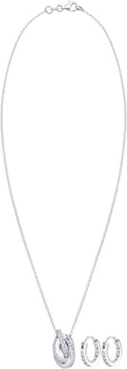 Produktbild Elli Elegantes Kristall-Set mit Creolen und Kreisanhänger (925 Sterling Silber)