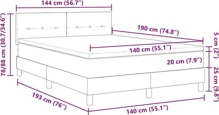 Produktbild vidaXL Bettmatratze (140 x 190 cm)