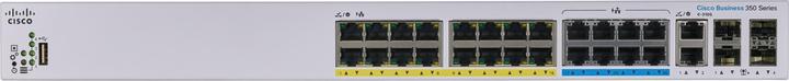 Actual product image Cisco Business 350 Series CBS350-24NGP-4X - Switch - L3 - Managed - 16 x 10/100/1000 (PoE+) + 8 x 10 (24 ports)