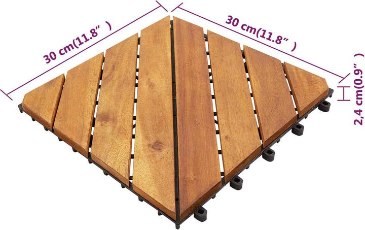 Produktbild vidaXL Terrassenfliese (30x, 30 x 30 cm)