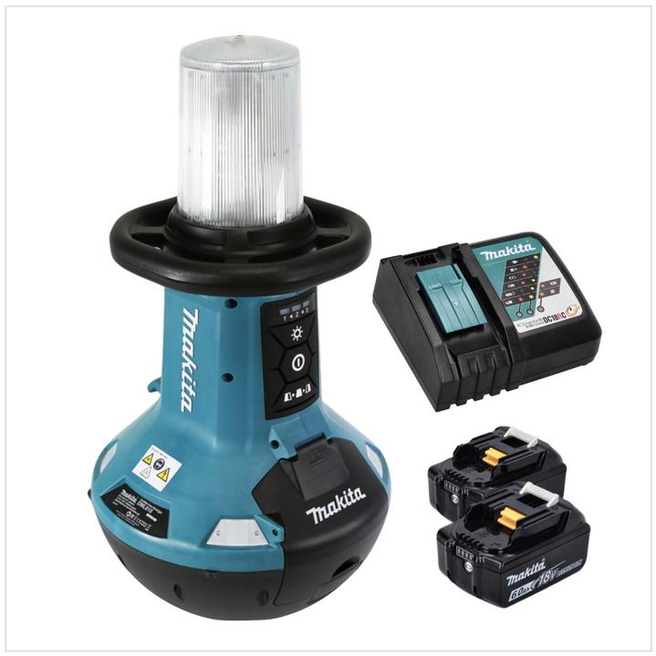 Produktbild Makita DML 810 RG Akku LED Flächenlicht 18 / 36 V ( 2 x 18 V ) 5500 lm IP54 + 2x Akku 6,0 Ah + Ladeg (5500 lm)
