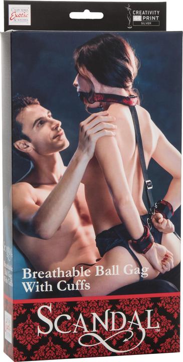 Actual product image CalExotics Breathable ball gag with handcuffs
