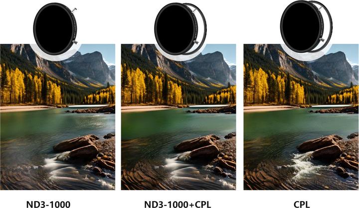 Image du produit H&Y HD EVO ND3-1000 + filtre CPL 95mm (95 mm, Filtre gris neutre, 95 mm)