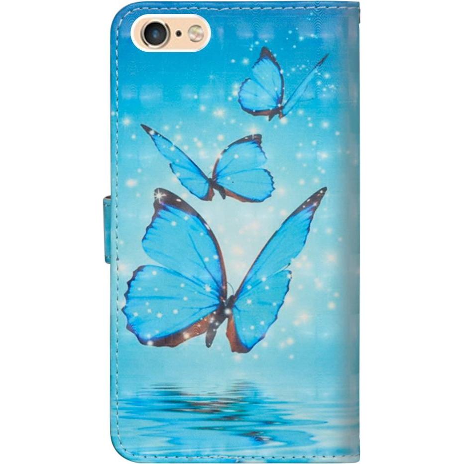 Thumbnail - Cover-Discount Glitzer Effekt Leder Handyhülle (Apple iPhone 8, Apple iPhone 7), Smartphone Hülle, Blau