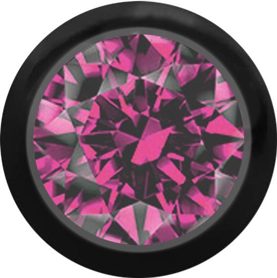 Immagine prodotto Star Piercing Micro sfera nera con cristallo rosa (senza ottone, Acciaio chirurgico 316L)