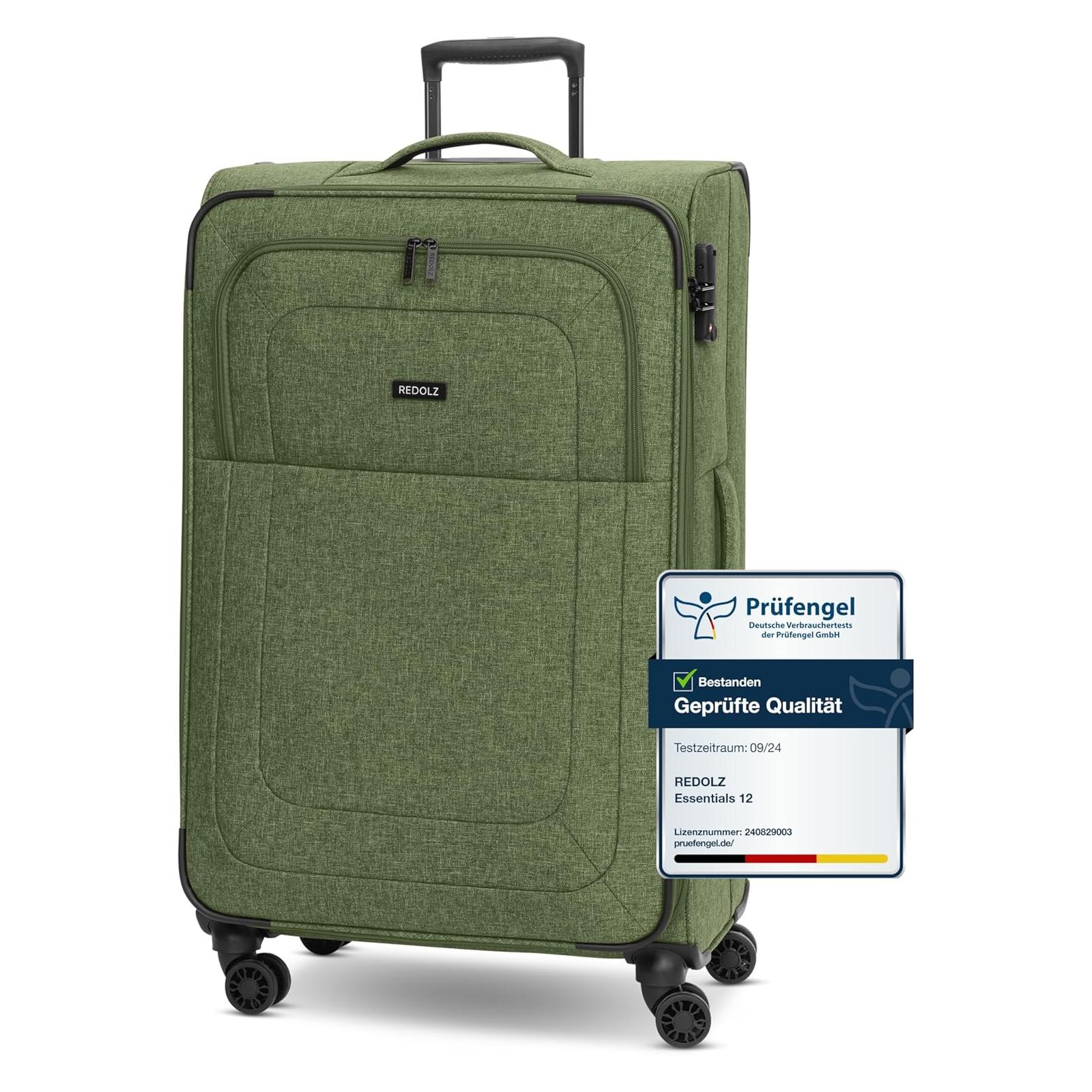 Redolz, Koffer, Essentials 12 Large 4-Rollen Trolley 79 Cm Mit Dehnfalte, Grün, (98 l)