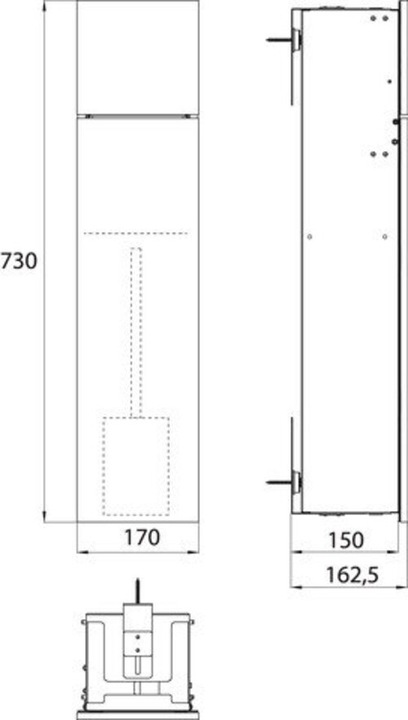 Actual product image Emco WC module ASIS PURE concealed, stop right, 730mm white