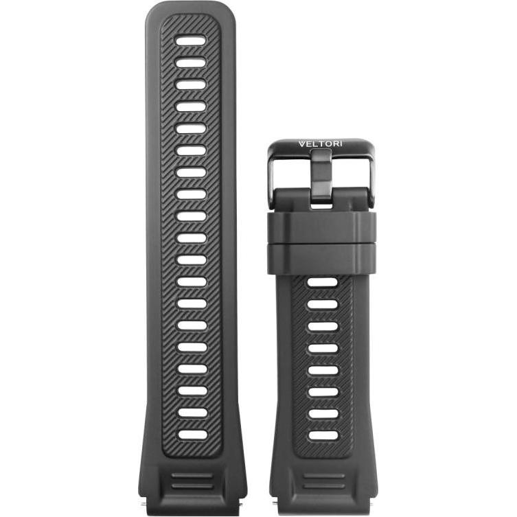 Stabilus Pasek do Smartwatcha Męskiego VELTORI VT140 22mm VTP140 (22 mm, Silicone), Cinturini per orologi, Nero