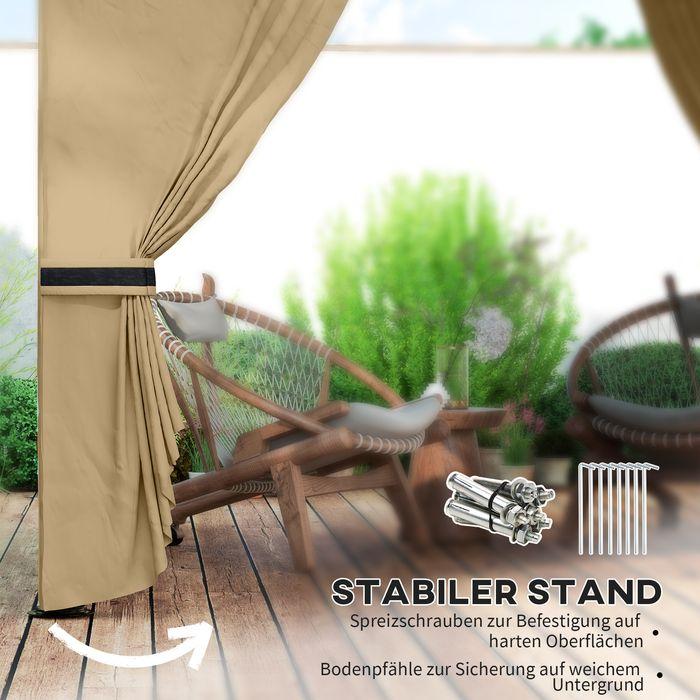 Produktbild Swisshandel24 Pavillon ca. 3,4x3,4 m wasserabweisend, verzinkter Metallrahmen, Beige (335 cm, 335 cm)