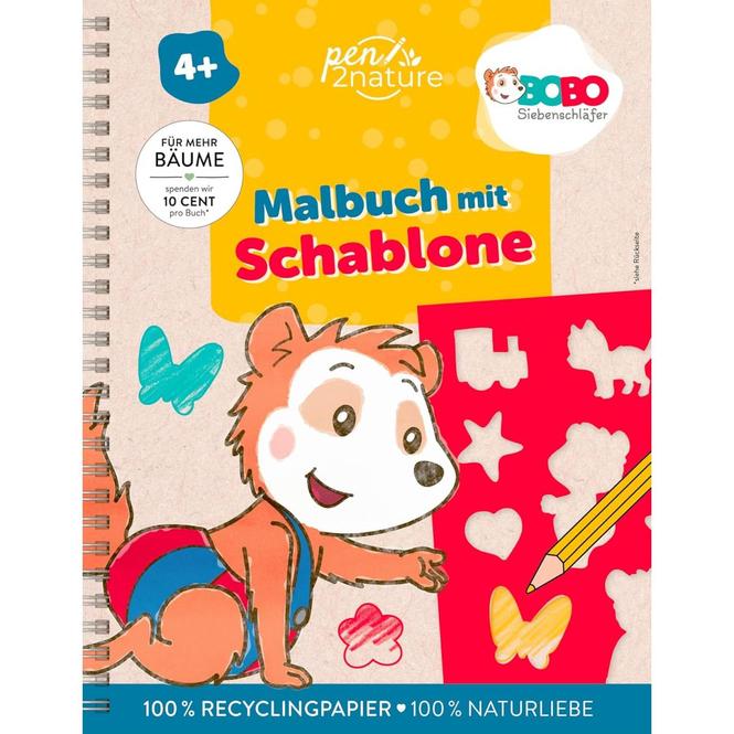 Actual product image Bobo Siebenschläfer Malbuch mit Schablone. Zeichnen und Malen für Kinder ab 4 Jahren
