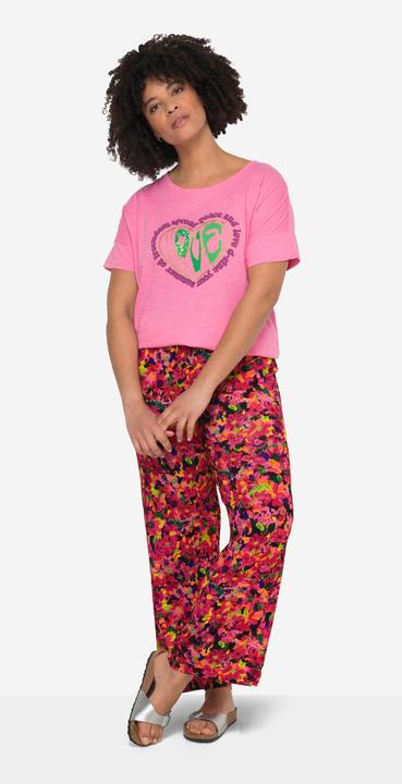 Image du produit Janet & Joyce Pantalon en jersey à jambe droite et imprimé floral all-over (44)