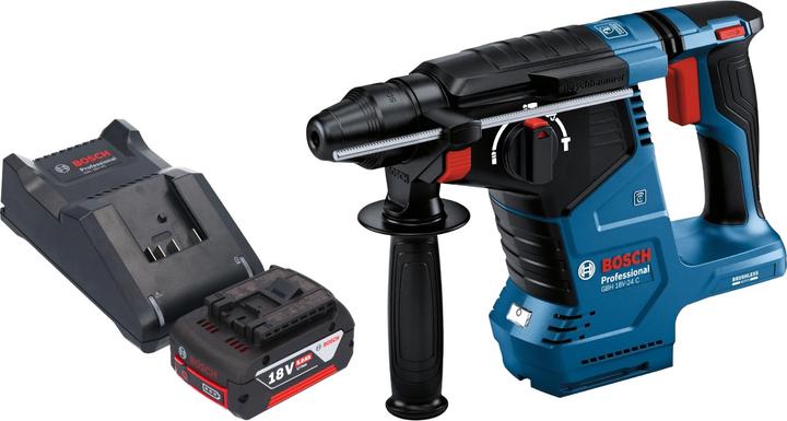 Actual product image Bosch Professional Bosch GBH 18V-24 C Professional Akku Bohrhammer 18 V 2,4 J Brushless SDS plus + 1x Akku 5,0 Ah +