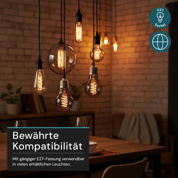 Immagine prodotto Luxula Lampada a filamento LED, SPIRALE, lampadina, E27, 4W, 40lm, 1800K, dimmerabile (E27, 40 lm, 1 x)