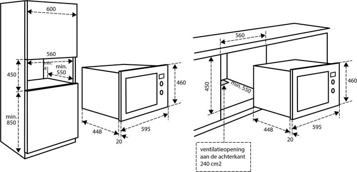 Produktbild Inventum IMC6132FZWA - Inbouw combimagnetron - Zwart RVS (32 l)