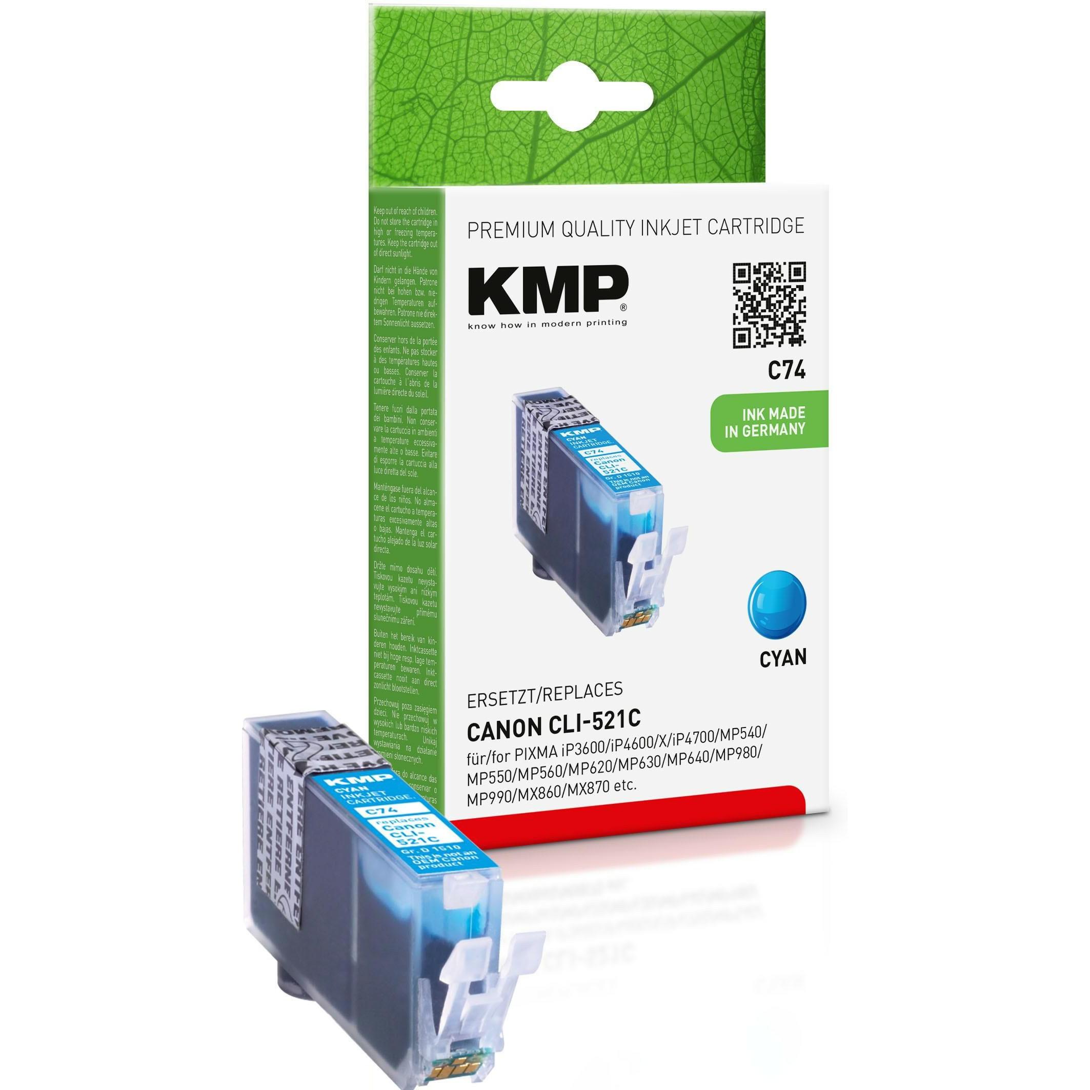 KMP, Druckerpatrone, Tinte ersetzt CLI521C (Y)
