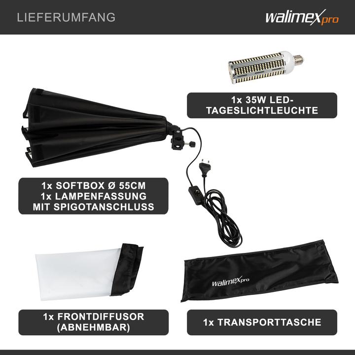 Produktbild Walimex pro LED 35W Octagon Ø55cm Daylight 5.000K (Studioleuchte)