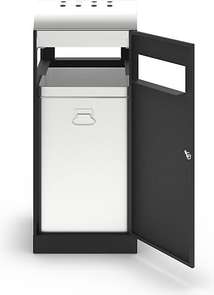 Actual product image Waste collector with ashtray, capacity 90 l, charcoal. (90 l)