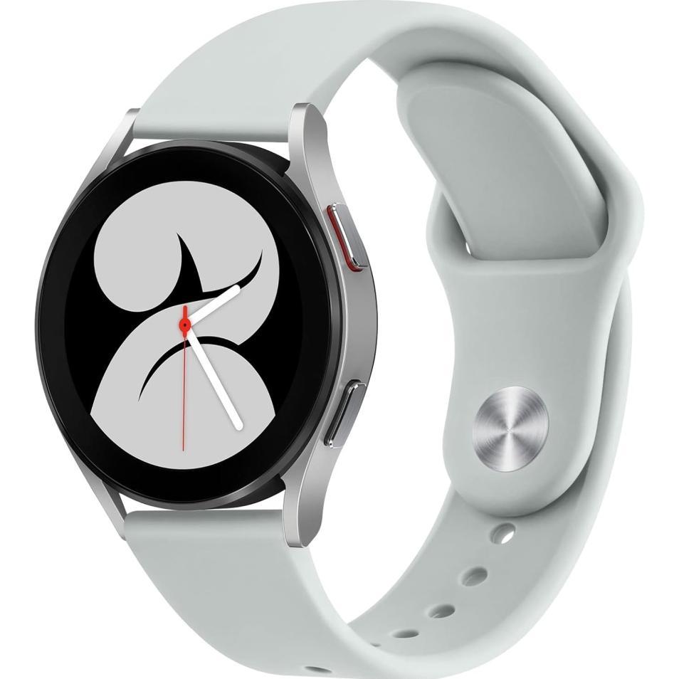 Screenguard Silicone Strap Sportarmband (Silikon, Galaxy Watch4 40 mm), Uhrenarmband, Grau