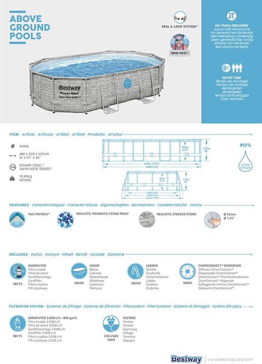 Immagine prodotto Bestway Power Steel Swim Vista Series (488 x 305 x 107 cm)