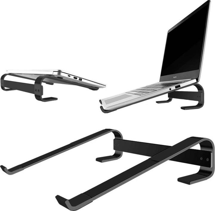 Produktbild Strado Ablage unter dem Laptop Aluminium-Ablage unter dem Laptop-Schutz bis 18 "Simple S1 (Schwarz) univers