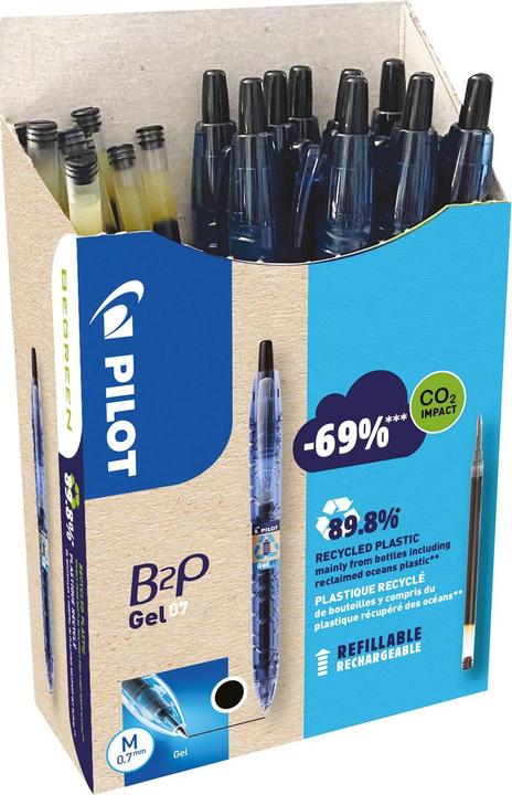 Actual product image Pilot Begreen B2P Gel Greenpack 10+10 Refills (Black, 10 x)
