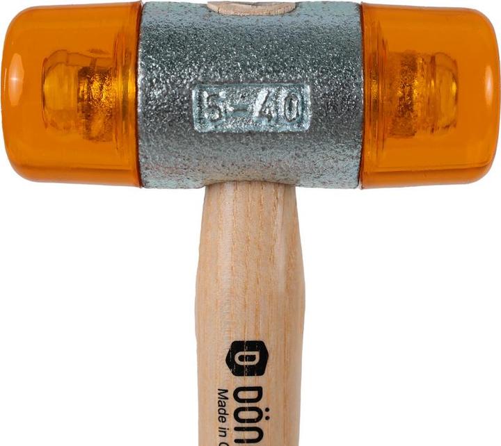 Image du produit Dönges Marteau en plastique avec manche en frêne verni, 40 mm, jaune (570 g)