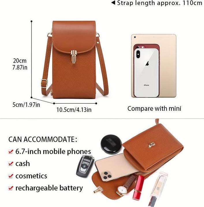 Produktbild Only-Bags.Store Handytasche aus echtem Leder, Umhängetasche, Umhängetasche, 8 Kartenfächer