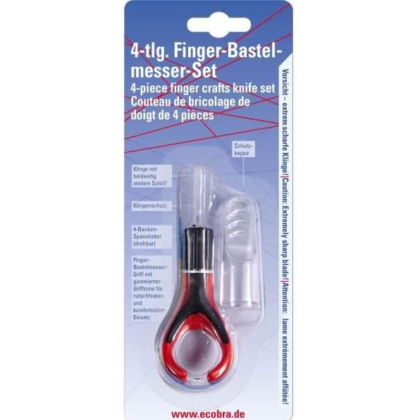 Ecobra, Cutter, Finger-Bastelmesser-Set 4-teilig (Ersatzklinge)