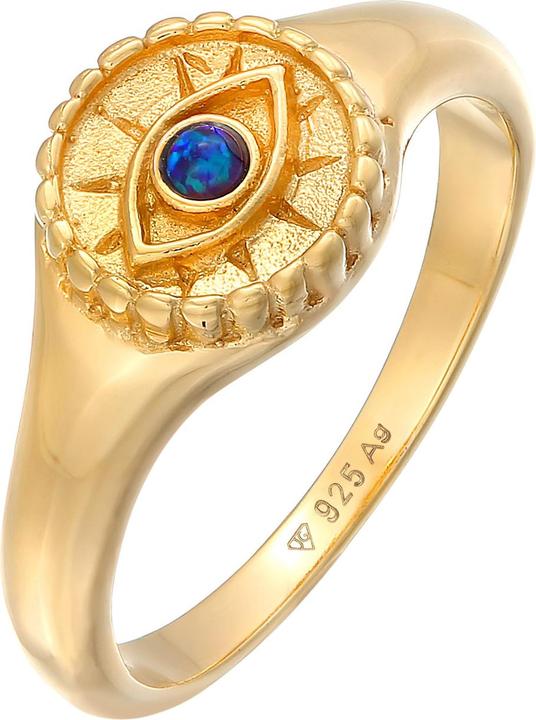 Immagine prodotto Elli Anello Signet Ring Evil Eye Opale sintetico blu Argento 925 (54, 925 Argento)