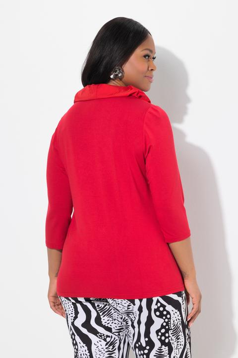 Produktbild Ulla Popken Shirt, Taft-Kragen, Classic, V-Ausschnitt, 3/4-Arm (58)