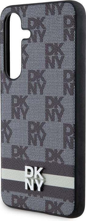 Actual product image DKNY DKHCSPCPTSSK S921 czarny/black hardcase Leather Checkered Mono Pattern & Printed Stripes (Samsung Galaxy S24)