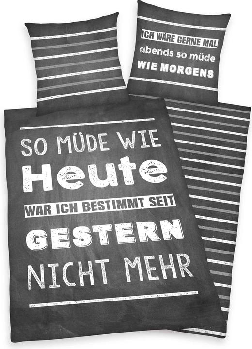 Produktbild Herding Sprüche Bettwäsche (135 x 200 cm, 80 x 80 cm)