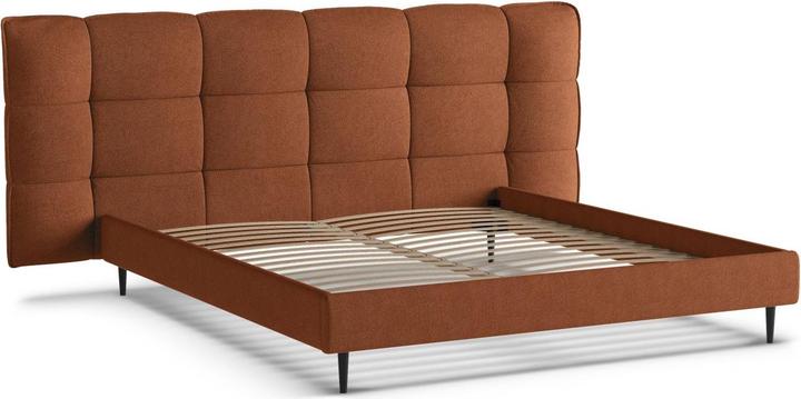Actual product image Micadoni Boucle Storage Bed with Headboard, "Eric", Brick, 220x270x114 Made in Europe (180 x 200 cm)