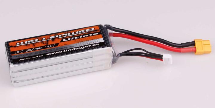 Wellpower Lipo Akku Ultima 2800 mAh / 14,8 Volt 4S 35/70C CH5/8 XT-60 (14.80 V, 2800 mAh)