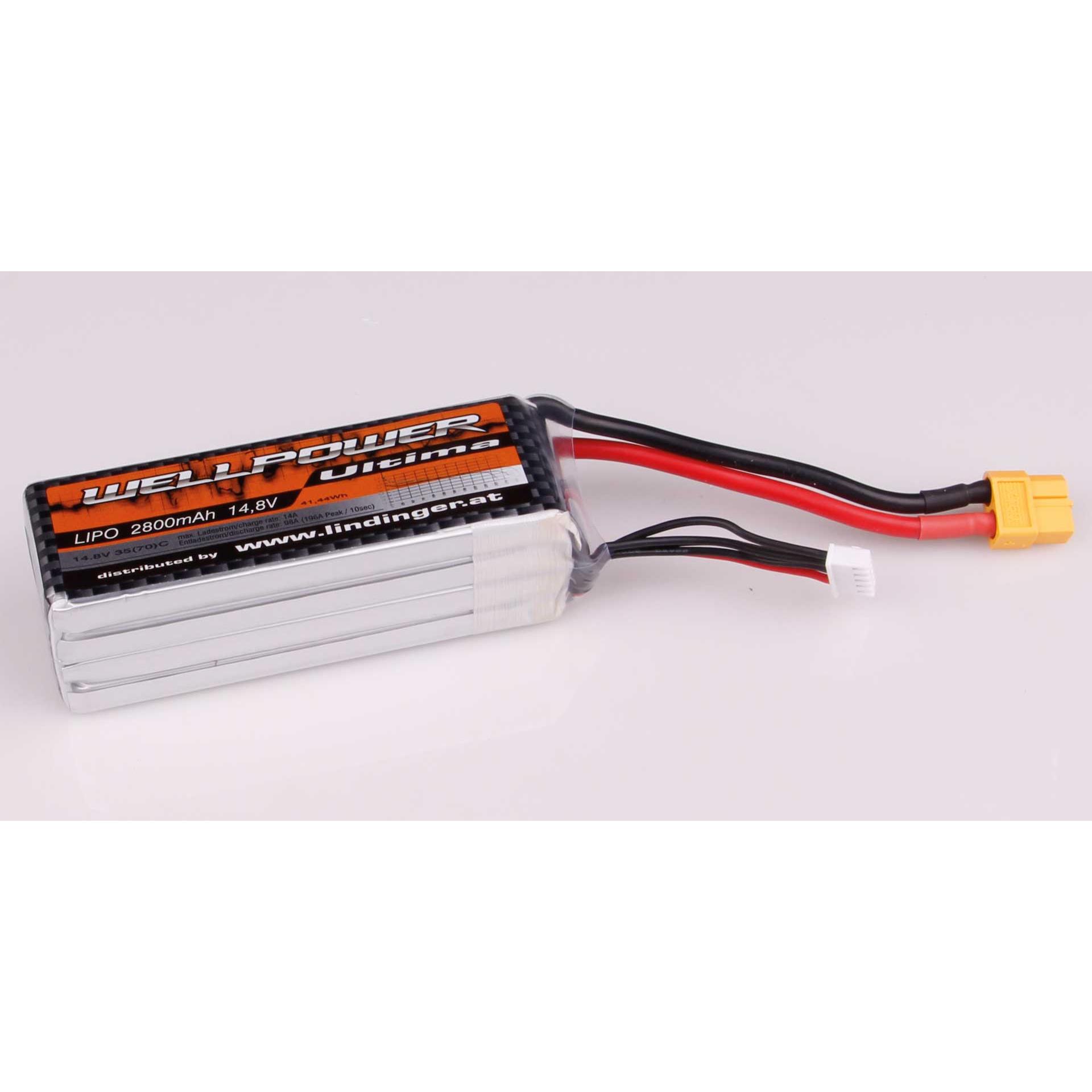 Wellpower Lipo Akku Ultima 2800 mAh / 14,8 Volt 4S 35/70C CH5/8 XT-60 (14.80 V, 2800 mAh)