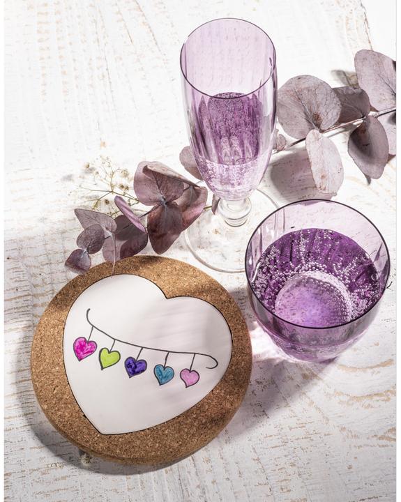 Actual product image Glorex Cork coasters with ceramic