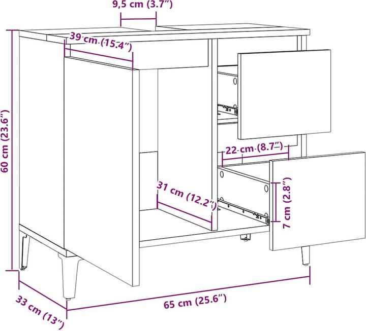 Produktbild vidaXL Ber (65 x 33 x 60 cm)