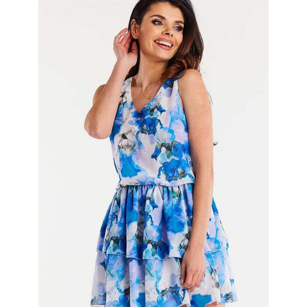 Awama, Damen, Kleider, Alltagskleid model, Blau, (L)