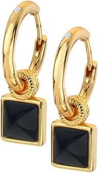Actual product image Hot Diamonds Charming hoop earrings with diamonds and onyx 2 in 1 Jac Jossa Hope DE737
